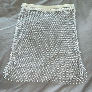 White Fox feel the beat rhinestone mini skirt